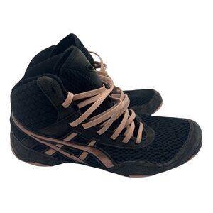 Asics Womens Wrestling Shoes Size 7 Black & Pink Synthetic Fiber & Leather Upper